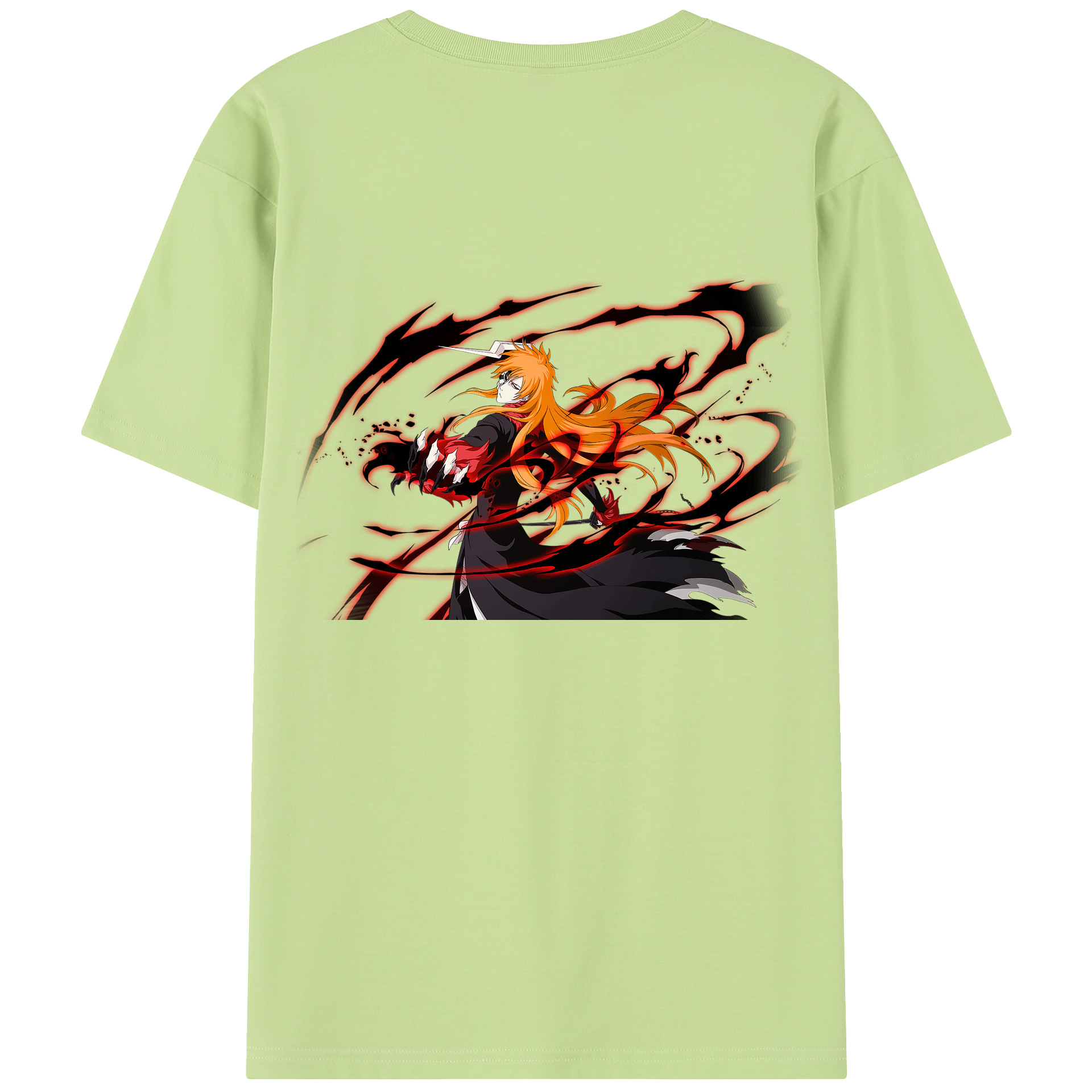 （画像用） ブリーチ 黒崎一護（くろさき いちご）BLEACH Kurosaki Ichigo 綿100％半袖Tシャツ（背面プリント）